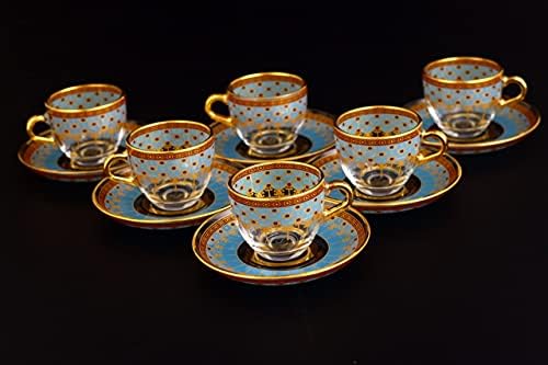 סט משקפי קפה של Lamodahome Espresso, סט קפה יווני ערבי טורקי, כוס קפה לנשים, גברים, מבוגרים, אורחים, מתנות