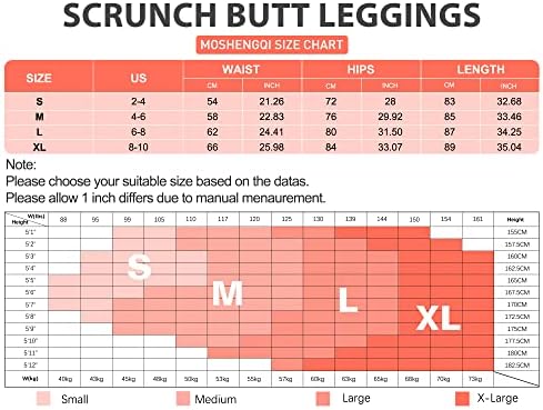 חותלות אימון של Moshengqi לנשים Scrunch Scrunch Butt Buyfice Contruct