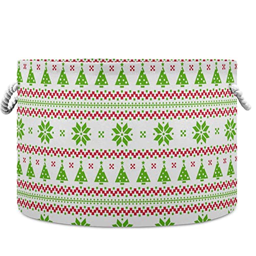 עצי חג המולד של ויססוני נורווגי דפוס סרוג נורווגי כביסה סלי כביסה באחסון בד קופסת אחסון קופסת