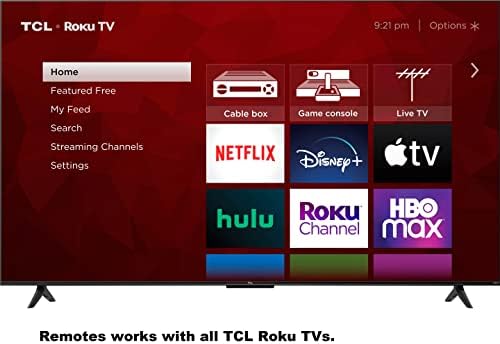 Ame247 מקורי כיתה-א-רמת TCL Roku החלפת טלוויזיה מרחוק עובד עם כל הטלוויזיות TCL Roku. אין זיווג! אין תכנות !! נָחוּץ