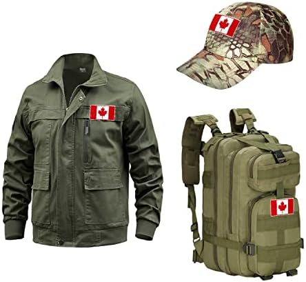 טלאי דגל קנדה קנדה קנדה, טלאים טקטיים טקטיים טקטיים של דגל זרועות, וו לולאה, מעילי בגדי כובע.
