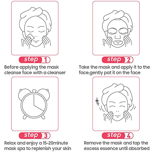 יעקובה 12 יחידות עמוק לחות פנים מסכות, קולגן פנים מסכת פנים תיקוני עבור אנטי-הזדקנות,נגד קמטים & מגבר;