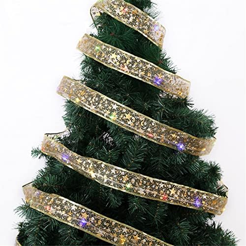 Yayiya 4K5OAF קישוט לחג המולד אורות LED קישוטי עץ חג המולד קישוטי תחרה DIY אורות מיתרים