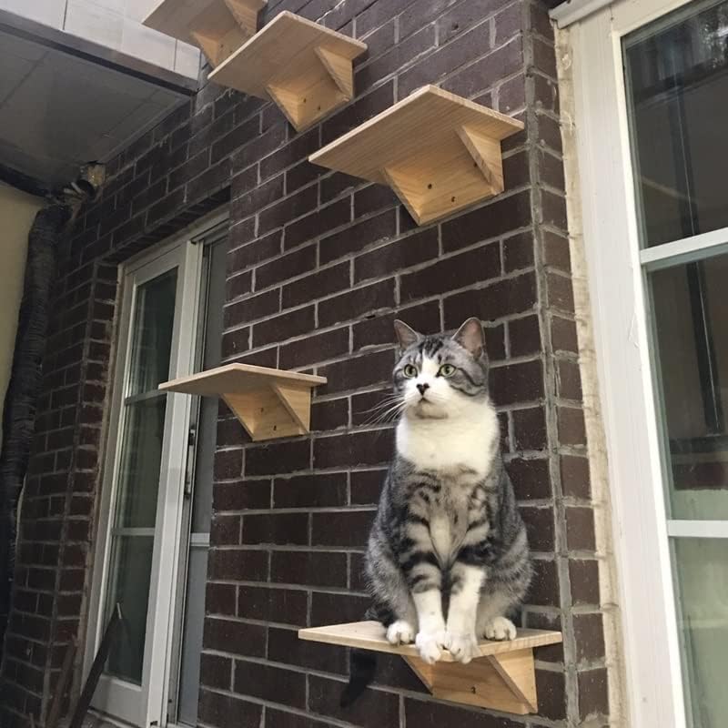 חתול עץ חתול טיפוס מסגרת סטרץ לוח עץ חתול קפיצות פלטפורמה לחיות מחמד ריהוט חתלתול מקפצה קיר רכוב חתול