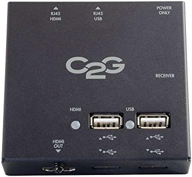 C2G HDMI Extender, HDMI Extender + USB מעל CAT 5, ערכת טווח קצר, תמיכה 1080p, כבלים ל- 29637