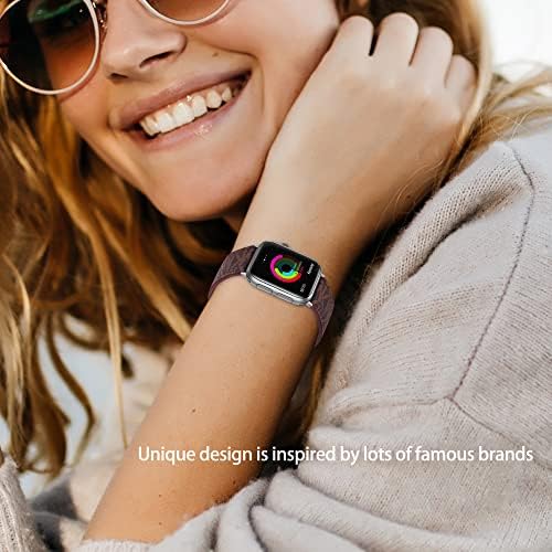 מעצבים להקות שעון עור יוקרה תואמות להקת Apple Watch 38 ממ 40 ממ 41 ממ 42 ממ 44 ממ 45 ממ סדרה 7 6 5 4 3 2