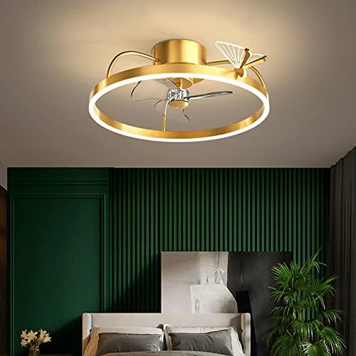 DLSIXYI NORDIC Living Living Living LED LED עם מאוורר תקרה ללא להבים מאוורר תקרה לחדר שינה עם שלט רחוק
