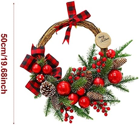 תלייה של סידור חג המולד של ראטאן קישוטי חג מולד תלויים עץ PE דלת חלון קיר חלון קישוטי חג המולד
