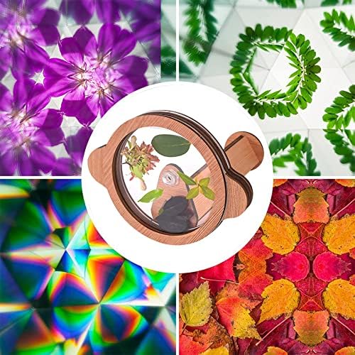 Alqpopg Diy Kaleidoscope ערכת ילדים, קליידוסקופים בעבודת יד, קסם מעץ קלאסי סיבוב קליידוסקופ הופך את הצעצועים