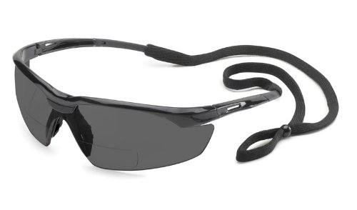 בטיחות שער 28 מג '15 כובש משקפי בטיחות מגה, הגדלה של 1.5 דיופטר, עדשה אפורה, מסגרת שחורה, גודל אחד