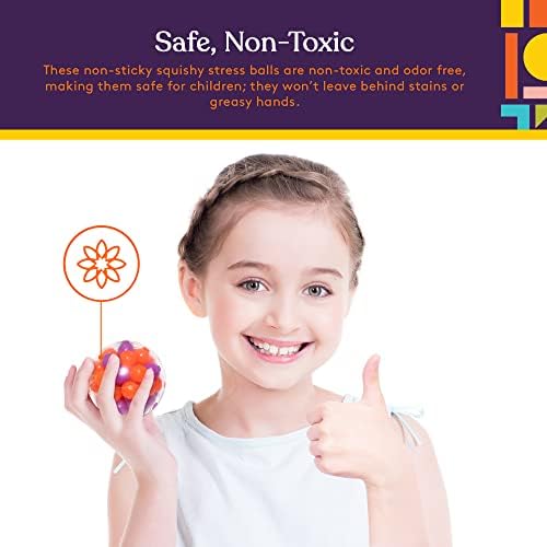 סחיטת כדור מתח סקוואש, צעצוע חושי צבעוני - הקלה על מתח, לחץ - בית, נסיעות ושימוש במשרד - כיף לילדים