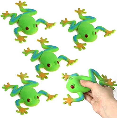 Lohoee 5 חתיכות צפרדע צעצועים ריאליסטיים צפרדע דמות דגם בעלי חיים צפרדע רך הקלה מתמתחת הצפרדע צפרדע לצפרדעים
