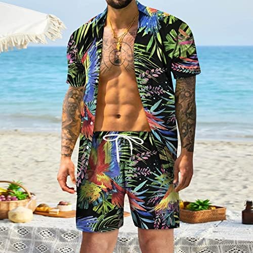 תלבושות הוואי Xiloccer לגברים גברים אימונית גברים 2 חלקים תלבושת קיץ אופנה מזדמנים חולצת טי ומכנסיים