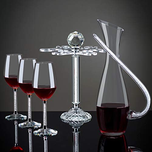אלגנטי שולחני שולחני זכוכית גביש מתלה/סובב 8 מחזיק אחסון זכוכית יין עמד מתלה ייבוש אוויר
