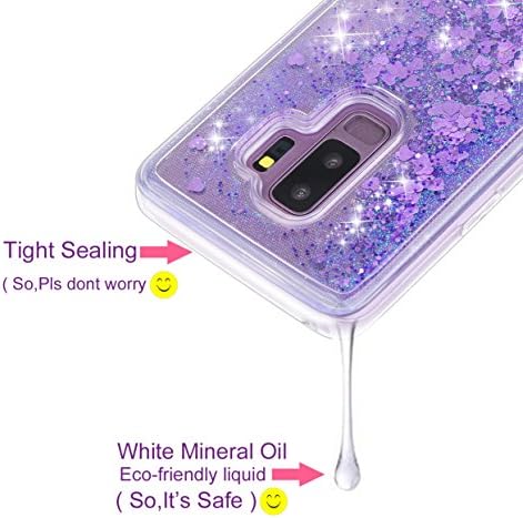 WorldMom לגלקסי S9 Plus מארז, עיצוב שכבה כפולה עיצוב בלינג זורם נוזל צף נוצץ צבעוני מנצנץ צבעוני TPU מארז טלפון