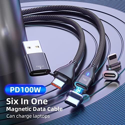 כבל גלי תיבה תואם לקליפ JBL 4 - Magnetosnap PD All Brade Cable, מגנט PD 100W כבל טעינה USB סוג C USB עבור