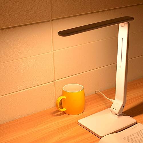 GUOCC מודרני נטען נטען מנורת שולחן LED עם יציאת USB יציאת עיניים הגנה על עיניים ללא וידאו פונקציית פונקציית