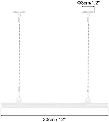 Meccanixity PVC PVC פוסטר קולב רכבת פוסטר בר רצועה 30 סמ/12 אינץ 'ברור עם קליפ, וו דביק ושרשרת לפוסטר, מפה