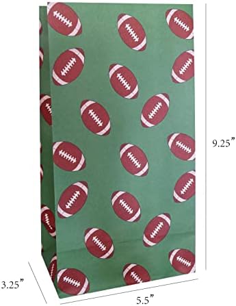 כדורגל לטובת שקיות-24-לספור אמריקאי כדורגל דפוס עיצוב מודפס על ירוק קראפט נייר גודי מתנת שקיות-לטפל שקיות