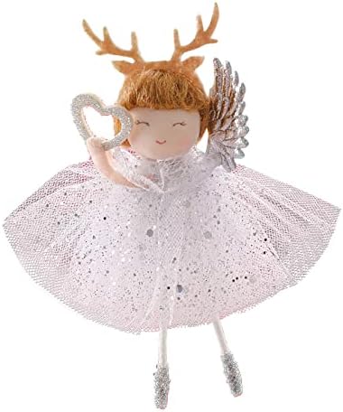 תליון חג המולד מלאך נערת תליון עץ חג המולד לבוש אביזרים שקית בית ספר קישוט קסם קסם זכוכית חרוזי קריסטל גרנד