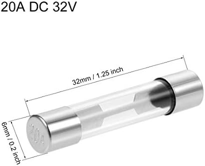 נתיכי UXCELL 20A DC 32V 6X32 ממ מגבר אזעקת שמע מגבר אשעין 10 יחידות