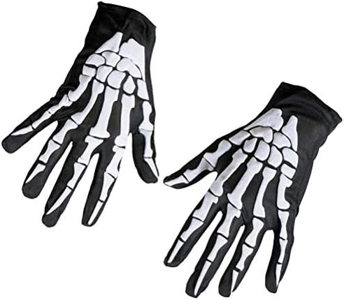 Abaodam3 זוג יוניסקס אצבעות דפוס שלד כפפות עצם גולגולת כפפות עצם גולגולת כפפות אצבעות אלסטיות