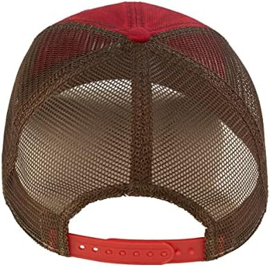 לוגו טלאי שטף, מלוכלך ומבולבל מראה כובע אדום וחום עם גב רשת 400863, מידה אחת