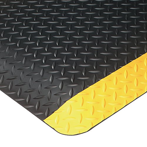 מחצלות רצפה אמריקאיות משטח יהלום אולטרה רך גבול בטיחות צהוב 6 'על 12' נגד עייפות מחצלת נוחות בעובי