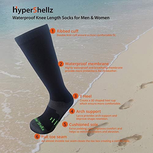 גרביים אטומות למים של Hypershellz לגברים ונשים ברך באורך גבוה