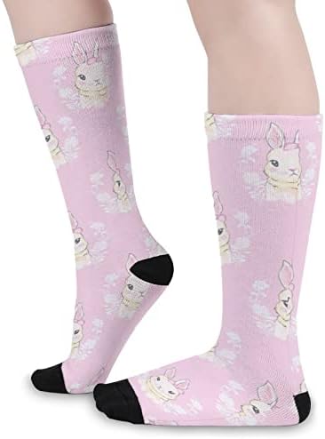 ארנב קריקטורה חמוד תינוק מודפס צבע תואם גרביים אתלטי ברך גרביים גבוהים לגברים נשים