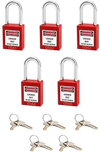 Qwork Add Lockout Tagout Bailchock, 2 מנעולים עם 4 מפתחות