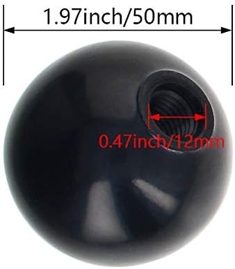 Bettomshin 3pcs כפתור כדור תרמוסט M12 חוט נקבה ידית Bakelite ידית 50 ממ/1.97 אינץ