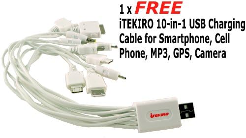 ITEKIRO קיר AC DC ערכת מטען סוללות לרכב עבור PANASONIN SV-AV100S + ITEKIRO 10 ב -1 USB כבל טעינה