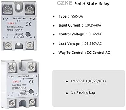 ממסר מצב מוצק של FEHAUK SSR 10DA 25DA 40DA DC בקרה AC מעטפת לבנה שלב יחיד ללא כיסוי פלסטיק 3-32V קלט DC 24-380V