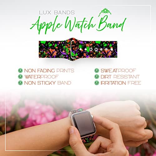 להקות לוקס מודפסות להקות שעונים - להקת שעונים של Apple SE עם רצועת סיליקון - להקת שעונים חכמה עם אבזם נירוסטה