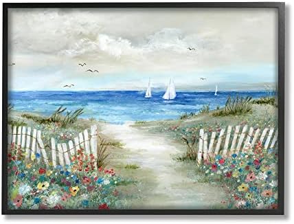 תעשיות סטופל סצנת חוף מדהימה פרגים גדר לבנה פורחת אוקיינוס, עיצוב מאת נאן