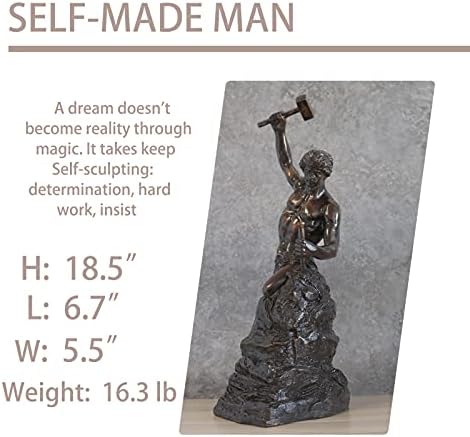 פיסול גבר בעל ברונזה עצמאי לשדרוג את העיצוב שלך - גובה 18.5 '' גובה ברונזה גובה שלנו פסל מושלם לכל