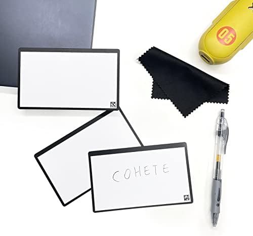 כרטיסי ענן - כרטיסי הערת אינדקס לשימוש חוזר לשימוש מחדש לסביבה עם עט ובד מיקרופייבר כלול - 50 יחידות