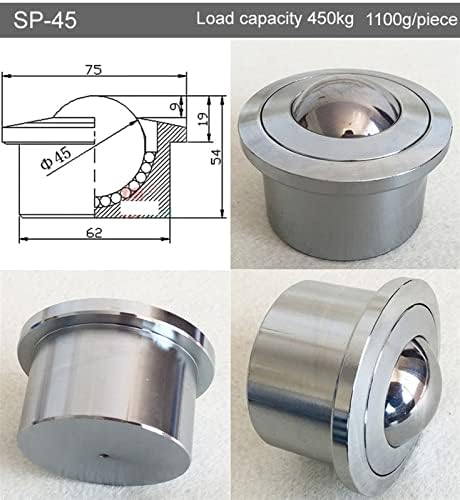 NESHO FSP-30 40 45 דיוק גלגל מיסבי הכדור האוניברסלי עם גלגל ההולכה בקצה האוגן 1 יחידות