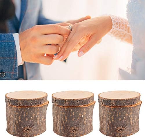 3 יח ' סט עץ חתונה טבעת תיבה, עץ טבעת תיבה, עשה זאת בעצמך כפרי חתונה טבעת מחזיק, נושא תכשיטי