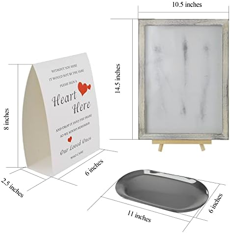 ספר אורחים אלטרנטיבי עבור קבלת חתונה-עץ אורח מסגרת עם לבבות - פרימיום ספר אורחים לבבות עם מגש-כיף וחדשני ספר
