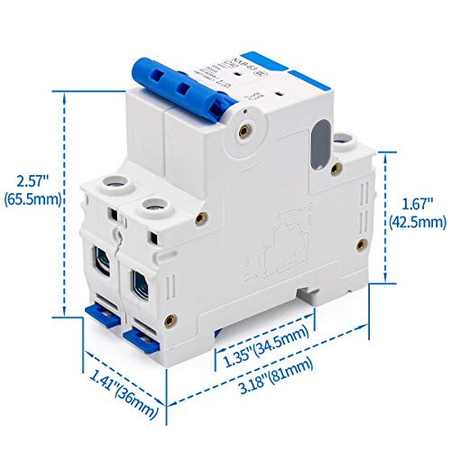 Baomain Mini Circuiture מפסק מיני מתח נמוך NXB-63 C40 40A 2 מוט 400V DIN מסילה הר לבן