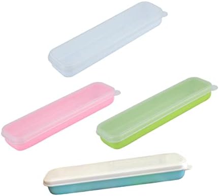 8 יחידות תיבת לשאת קמפינג מכסה צבע מיכל פלסטיק כף פאוץ מקלות אכילה צבעים נסיעות עם שקוף עטים צדפה תכליתי מקל