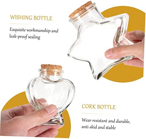 Alipis 4 PCS בקבוקי זכוכית בקבוק פקק עם מכסים בקבוקי זכוכית צלולים עם כובעים צנצנות זכוכית עם