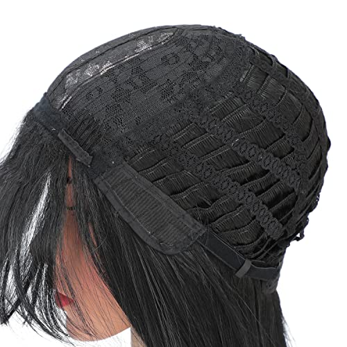 סוואק ארוך שכבות ישר פאה עם פוני סינטטי שיער פאה עבור נשים עם כובע פאה