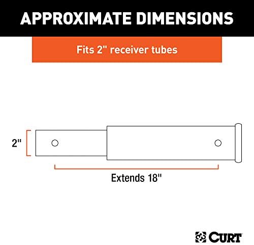 CURT 45796 הארכת הטרמפים של קרוואן ארוך 18 אינץ 'למקלט 2 אינץ', 3,500 פאונד, שחור