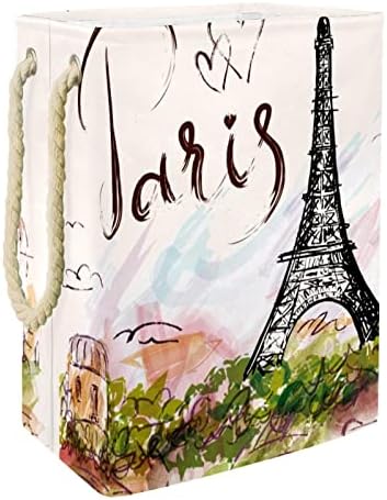 צרפת פריז מגדל אייפל גדול כביסת עמיד למים מתקפל בגדי סל סל בגדי צעצוע ארגונית, בית תפאורה לחדר