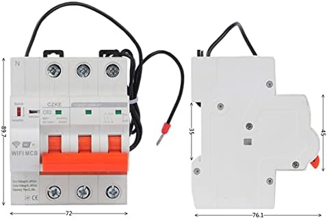 PCGV YCB9ZF-100W 3P DIN RAIL WIFI מפסק חכם מפסק חכם מתג אוטומטי עומס יתר הגנה על קצרים עבור בית חכם