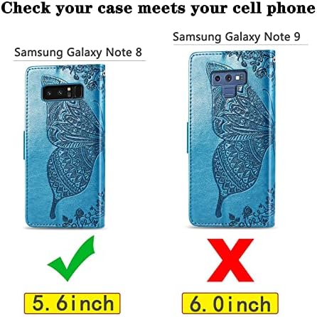 עיצוב לסמסונג גלקסי הערה 8 ארנק טלפון מקרה עם עור מפוצל להעיף פוליו מגן כיסוי כרטיס מחזיק חריץ
