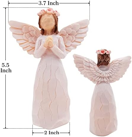 FYBW מתפלל מלאך פסל שומר מלאך פסל פסל פסל, דמות מצוירת ביד מוקפת באהבת אהבה מתנת עידוד נשים נוכחות
